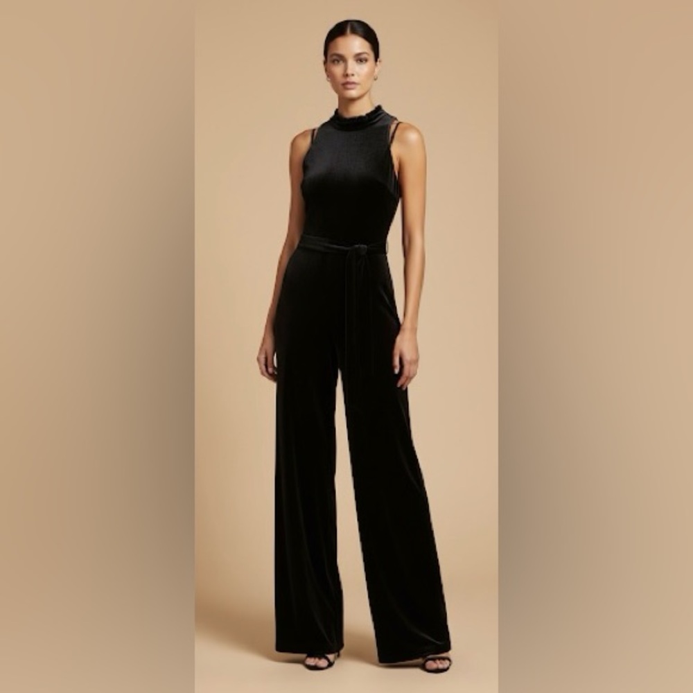 Vince Camuto Black Velvet Jumpsuit